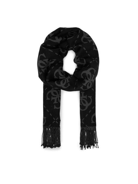 Guess Szalik AW5453 VIS03 Czarny. Czarne szaliki damskie Guess, z aplikacjami, z bawełny. Za 199.99 zł.
