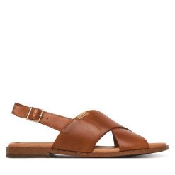 Sandały Pikolinos. Brązowe sandały damskie Pikolinos, bez wzorów, bez obcasa, na płaskiej podeszwie, bez zapięcia. Za 489.99 zł.