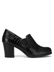 Clara Barson Półbuty WYL3205-1 Czarny. Czarne czółenka damskie Clara Barson, bez wzorów, ze skóry, bez obcasa, na obcasie. Za 119.99 zł.