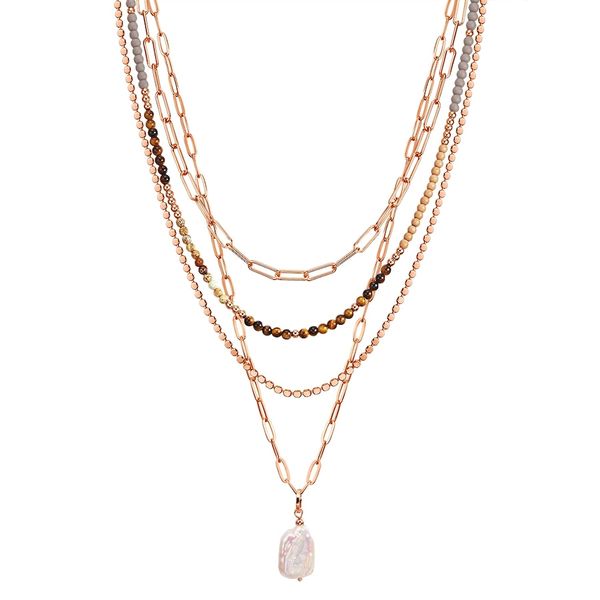 Lulu & Jane Stop metali KamieŃ naturalny Perła hodowlana słodkowodna Naszyjniki 1 ct Damski. Białe naszyjniki damskie Lulu & Jane, z perłą, złote. Za 199.99 zł.