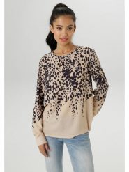 Aniston Bluzka w kolorze beżowym rozmiar: 40. Brązowe bluzki damskie Aniston, bez wzorów, bez kołnierzyka, bez ramiączek. Za 65.23 zł.