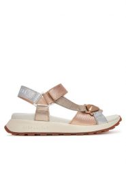 Hispanitas Sandały Maui CHV253896 Srebrny. Szare sandały damskie Hispanitas, bez wzorów, ze skóry, bez obcasa, na płaskiej podeszwie, bez zapięcia. Za 399.99 zł.