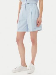 Tommy Hilfiger Szorty materiałowe WW0WW44767 Błękitny Regular Fit. Niebieskie szorty damskie Tommy Hilfiger, bez wzorów, z materiału. Za 309.99 zł.