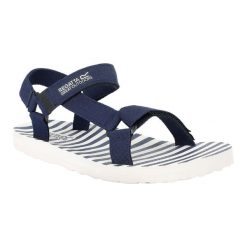 Damskie Sandały W Paski Lady Vendeavour. Niebieskie sandały damskie Regatta, bez wzorów, z materiału, z otwartym noskiem, bez obcasa, bez zapięcia. Za 170.99 zł.