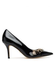 Guess Szpilki FLTNN2 PAF08 Czarny. Czarne szpilki damskie Guess, z aplikacjami, ze skóry, bez obcasa, na szpilce, bez zapięcia. Za 649.99 zł.