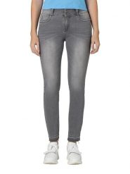 Timezone Dżinsy "Enya" - Slim fit - w kolorze szarym rozmiar: W33. Szare jeansy damskie Timezone, z podwyższonym stanem. Za 136.13 zł.