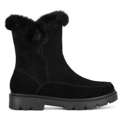Botki Go Soft. Czarne botki damskie GO SOFT, bez obcasa, na płaskiej podeszwie, bez zapięcia. Za 279.99 zł.
