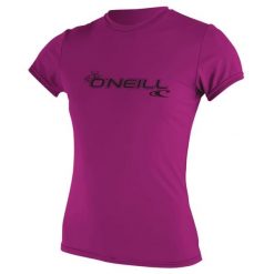 Koszulka do pływania damska O'Neill Basic Skins Sun Shirt. Czerwone koszulki damskie O'Neill, m, bez wzorów, bez kołnierzyka, bez ramiączek. Za 156.50 zł.