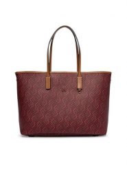 Tommy Hilfiger Torebka Th Monoplay Tote Le AW0AW17416 Czerwony ciemny. Czerwone torebki klasyczne damskie Tommy Hilfiger, ze skóry, bez dodatków. Za 849.99 zł.