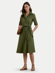 LAUREN RALPH LAUREN Sukienka koszulowa 200748950014 Zielony Regular Fit. Zielone sukienki damskie Lauren Ralph Lauren, bez wzorów, z bawełny, bez ramiączek. Za 809.99 zł.