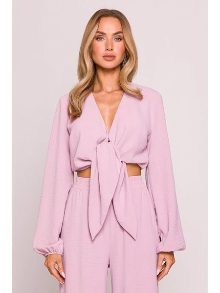 Made of emotion Bluzka w kolorze jasnoróżowym rozmiar: S. Różowe bluzki damskie Made Of Emotion, s, bez wzorów, bez kołnierzyka, bez ramiączek. Za 219.95 zł.