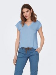 ONLY T-Shirt Free 15287041 Błękitny Regular Fit. Niebieskie t-shirty damskie Only, l, bez wzorów, z syntetyku, bez kołnierzyka. Za 99.99 zł.