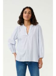 Kaffe Bluzka "Milena" w kolorze błękitno-białym rozmiar: 36. Niebieskie bluzki damskie Kaffe, bez wzorów, bez kołnierzyka, bez ramiączek. Za 108.74 zł.