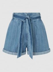 Pepe Jeans Szorty dżinsowe w kolorze niebieskim rozmiar: W28. Niebieskie szorty damskie Pepe Jeans, bez wzorów, z jeansu, z podwyższonym stanem. Za 153.71 zł.