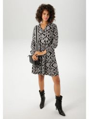 Aniston Sukienka w kolorze czarno-białym rozmiar: 36. Białe sukienki damskie Aniston, bez wzorów, z wiskozy, bez ramiączek. Za 95.99 zł.
