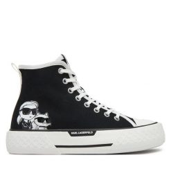 Trampki KARL LAGERFELD. Czarne trampki damskie KARL LAGERFELD, bez wzorów, bez zapięcia. Za 329.99 zł.