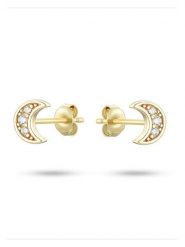 Les Petites Précieuses Pozłacane kolczyki-wkrętki z cyrkoniami rozmiar: onesize. Żółte kolczyki damskie Les Petites Précieuses, z cyrkonią, pozłacane. Za 113.63 zł.