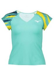 Mizuno Koszulka sportowa w kolorze turkusowym rozmiar: M. Niebieskie koszulki sportowe damskie Mizuno, m, bez wzorów, z materiału, bez ramiączek, outdoorowe. Za 74.63 zł.