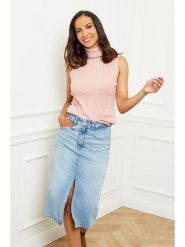 Soft Cashmere Bezrękawnik w kolorze jasnoróżowym rozmiar: 38/40. Różowe golfy damskie Soft Cashmere, bez wzorów, z kaszmiru, bez kaptura. Za 83.42 zł.