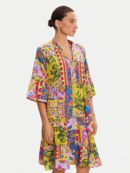 Iconique Sukienka letnia IC25-124 Kolorowy Relaxed Fit. Sukienki damskie Iconique, bez wzorów, z syntetyku, bez ramiączek. Za 199.99 zł.