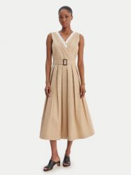 Weekend Max Mara Sukienka codzienna Cono 2615221021 Beżowy Regular Fit. Brązowe sukienki damskie Weekend Max Mara, bez wzorów, z bawełny, bez ramiączek. Za 1,689.00 zł.