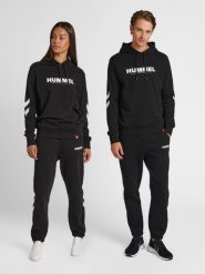 Bluza z kapturem Hummel Legacy Logo. Niebieskie bluzy damskie Hummel, na wiosnę, xs, bez wzorów, z bawełny, z kapturem. Za 182.70 zł.