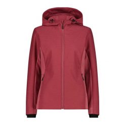 Kurtka damska softshell z kapturem CMP Honeycomb. Czerwone kurtki damskie CMP, xl, bez wzorów, z materiału, z kapturem. Za 342.50 zł.