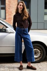 Jeansy culotte granatowe. Jeansy damskie MOODO. Za 149.99 zł.