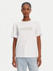 Patrizia Pepe T-Shirt 2M4422/J274-W146 Biały Regular Fit. Białe t-shirty damskie Patrizia Pepe, m, bez wzorów, z bawełny, bez kołnierzyka. Za 349.99 zł.