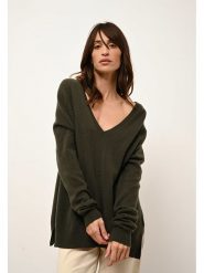 Just Cashmere Kaszmirowy sweter "Opal" w kolorze khaki rozmiar: L. Brązowe swetry klasyczne damskie Just Cashmere, l, z kaszmiru, bez kołnierzyka. Za 408.45 zł.
