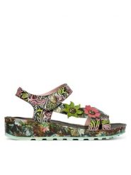 Laura Vita Sandały Brcyano 02 Czarny. Czarne sandały damskie LAURA VITA, bez wzorów, ze skóry, bez obcasa, na płaskiej podeszwie, bez zapięcia. Za 409.99 zł.