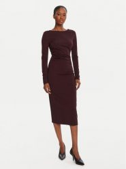 KAOS Sukienka koktajlowa Abiti RI1MA002 4005 Bordowy Slim Fit. Czerwone sukienki damskie KAOS, bez wzorów, z syntetyku, wizytowe, bez ramiączek. Za 429.99 zł.