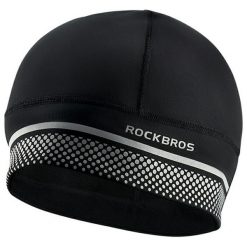 Czapka kolarska zimowa wiatroszczelna ROCKBROS. Czarne czapki damskie ROCKBROS, na jesień, bez wzorów, z elastanu. Za 63.60 zł.
