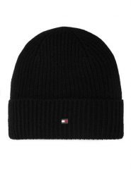 Tommy Hilfiger Czapka Th Flag AM0AM14535 Czarny. Czarne czapki damskie Tommy Hilfiger, na zimę, bez wzorów, z kaszmiru. Za 369.99 zł.