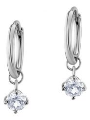 DIA DIAMONDS Srebrne kolczyki-kreole z topazami rozmiar: onesize. Szare kolczyki damskie DIA DIAMONDS, z topazem, srebrne. Za 166.88 zł.