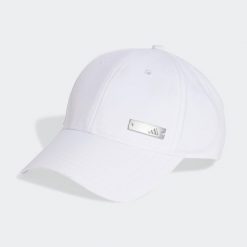 Czapka z daszkiem ADIDAS. Białe czapki z daszkiem damskie Adidas, bez wzorów, z tkaniny. Za 64.99 zł.