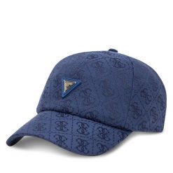 Czapka z daszkiem Guess. Niebieskie czapki z daszkiem damskie Guess, z aplikacjami. Za 109.99 zł.