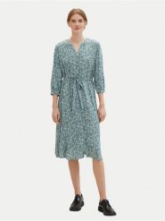 Tom Tailor Sukienka koszulowa 1041205 Zielony Regular Fit. Zielone sukienki damskie Tom Tailor, bez wzorów, z wiskozy, bez ramiączek. Za 169.99 zł.