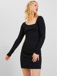 JJXX Sukienka dzianinowa 12243111 Czarny Tight Fit. Czarne sukienki damskie JJXX, bez wzorów, z dzianiny, bez ramiączek. Za 119.99 zł.
