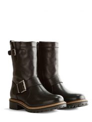 TRAVELIN' Skórzane kozaki "Silkeborg" w kolorze czarnym rozmiar: 41. Czarne kozaki damskie Travelin', na zimę, z wełny, bez obcasa, bez zapięcia. Za 644.45 zł.