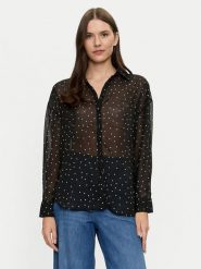 Brave Soul Koszula LSH-272DOTTIBLK Czarny Regular Fit. Czarne koszule damskie Brave Soul, l, bez wzorów, z syntetyku, bez kołnierzyka, bez ramiączek. Za 79.99 zł.