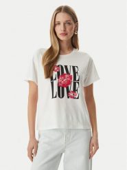 Morgan T-Shirt 261-DOVE Biały Regular Fit. Białe t-shirty damskie Morgan, l, bez wzorów, z bawełny, bez kołnierzyka. Za 129.99 zł.