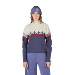 Sweter golf z wzorem dla kobiet Rossignol. Niebieskie golfy damskie Rossignol, bez wzorów, bez ramiączek. Za 729.00 zł.