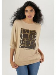 Aniston Bluzka w kolorze beżowym rozmiar: 40. Brązowe bluzki damskie Aniston, bez wzorów, z wiskozy, bez kołnierzyka, bez ramiączek. Za 56.99 zł.