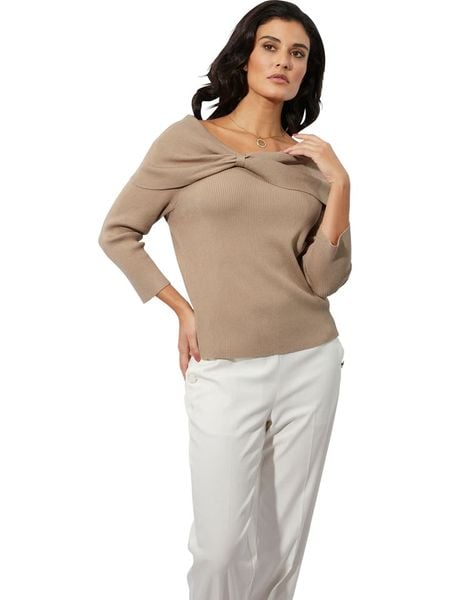 Creation L Sweter w kolorze beżowym rozmiar: 42. Brązowe swetry klasyczne damskie creation L, l, bez kołnierzyka. Za 65.95 zł.