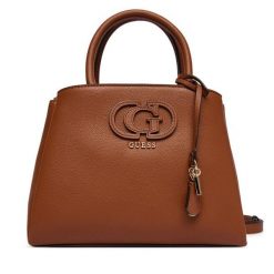 Torebka Guess. Brązowe kuferki damskie Guess, z aplikacjami, bez dodatków. Za 639.99 zł.