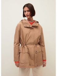 STEFANEL Parka w kolorze beżowym rozmiar: M. Brązowe parki damskie Stefanel, m, bez kaptura. Za 234.94 zł.