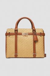 GUESS Beżowa torebka Emilee Luxury. Brązowe torebki klasyczne damskie Guess, bez dodatków. W wyprzedaży za 499.99 zł.