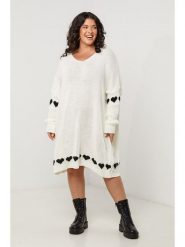 Curvy Lady Sukienka dzianinowa w kolorze białym rozmiar: 40/42. Białe sukienki damskie Curvy Lady, bez wzorów, z dzianiny, klasyczne, bez ramiączek. Za 78.99 zł.