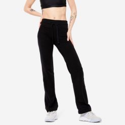 Legginsy fitness damskie Domyos. Czarne legginsy damskie DOMYOS, l, bez wzorów, z bawełny. Za 69.99 zł.